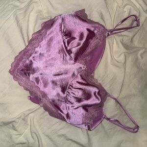 Forever 21 Purple Satin Bra with Adjustable Straps